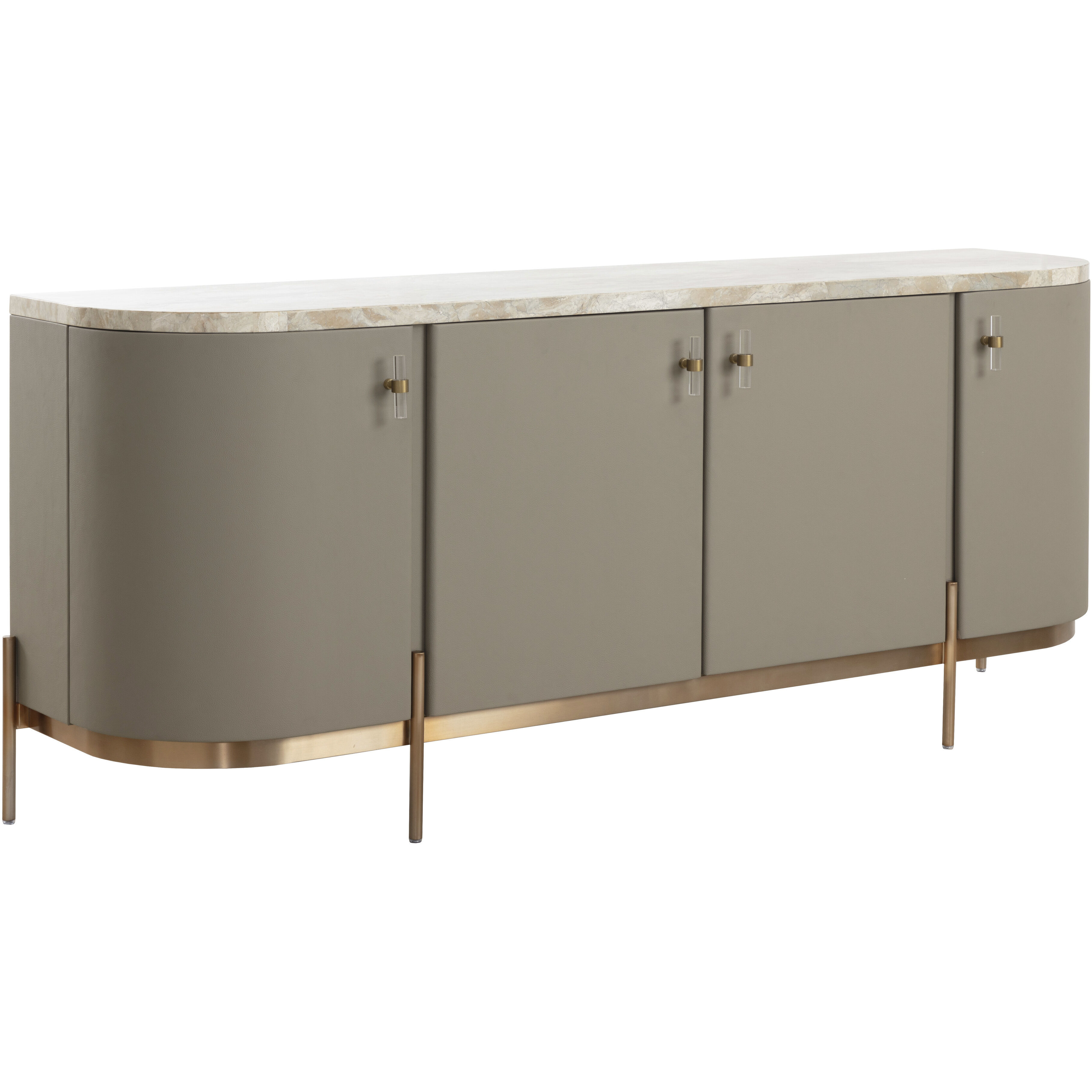 Cataldi 77 X 19.5 inch Cappuccino / Stainless Steel / Brushed Gold Sideboard